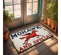 FZFN Tappeto di benvenuto in stile vintage con cartello di cavallo con pegaso alato, accessorio per casa e bar (40 x 60 cm)