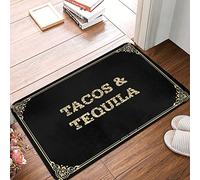 FZFN Tappeto Tacos & Tequila - Ingresso esterno divertente decorazione porta tappeto basso profilo, perfetto per studenti interni (40 x 60 cm)