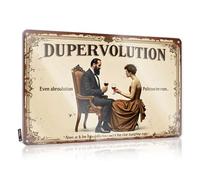 FZFN Targa decorativa per bar, stile vintage, con scritta "Duppervolution: A Whimsical Wine Tasting Adventure", in metallo, con regole del bar, 20 x 30 cm