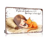 FZFN Targa in metallo decorativa con scritta in lingua inglese "When You Put Your Faith In God, He Puts His Blessings On Hav", in latta, divertente, vintage, per bar all'aperto (30 x 40 cm)