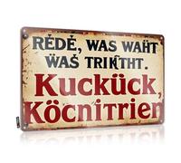 FZFN Targa in metallo divertente per bar con scritta in lingua inglese "For Man Cave Speak What You Do, Cuckoo, Knit Your Eyes", 20 x 30 cm