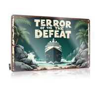 FZFN Targa in metallo vintage divertente in stile vintage con naufragio: il terrore della sconfitta, cartello da parete per camera da letto (30 x 40 cm)