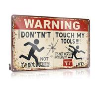 FZFN Targa retrò in metallo con scritta in lingua inglese "Warning: Tools Are Off-Limits - Danger Ahead!" (lingua italiana non garantita), divertente cartello per bar all'aperto (30 x 40 cm)