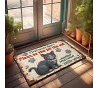 FZFN Zerbini Outdoor Platt Isodo: Please Don'T Let The Cat Out... Another What It Zerbino Uomini Stuff Man Cave Furniture(50X80CM)