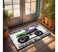 FZFN Zerbini per esterni Monster Truck solo parcheggio: i violatori saranno schiacciati! Zerbino uomo roba uomo mobili da grotta (65 x 90 cm)