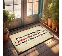 FZFN Zerbino con scritta in lingua inglese "Who Are You To Judge My Life?" (40 x 60 cm)