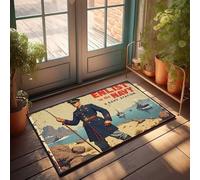 FZFN Zerbino con scritta "Men Cave Decor Join The Navy: US Savy Station Call to Arms", zerbino primaverile di benvenuto per esterni, decorazione per grotte dell'uomo (50 x 80 cm)