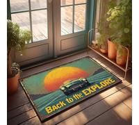 FZFN Zerbino con scritta "Thankful Car Sunset Adventure: Back To The Explore", zerbino con divertente decorazione per bar, 65 x 90 cm