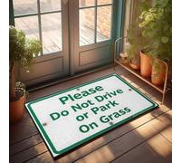 FZFN Zerbino con scritta "Thankful Respect Nature: No Driving or Parking On Grass Doormat Sports Bar Decor Fun Door Mat (65 x 90 cm)