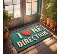 FZFN Zerbino estivo con scritta "I Love One Direction", stile vintage, per cortile, decorazione musicale (65 x 90 cm)