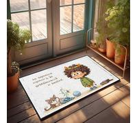 FZFN Zerbino interno per ingresso di casa, avventura riccia: un misterioso incontro con una creatura magica, zerbino per ingresso di casa, decorazione portico primaverile (50 x 80 cm)