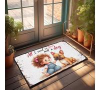 FZFN Zerbino invernale per esterni con amore, amicizia e compagnia canina: un racconto commovente O, zerbino decorativo per la casa e il bar (40 x 60 cm)