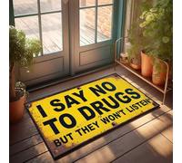 FZFN Zerbino invernale per esterni, resistente, campagna anti-droga, catturato con umorismo in metallo, zerbino decorativo per casa, bar, cucina (65 x 90 cm)