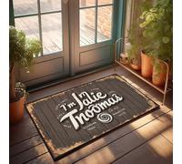 FZFN Zerbino invernale per esterni vintage con sfondo in legno con testo scritto a mano, zerbino decorativo per casa, bar, cucina (65 x 90 cm)