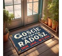 FZFN Zerbino per esterni per ingresso esterno, gli ospiti assicurano che la gioia entri proprio come lascia zerbino, decorazione per veranda primaverile, decorazione per casa sul lago (50 x 80 cm)