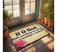 FZFN Zerbino per esterni per ingresso esterno se Dio sta guardando, possiamo fare meno vincere e più Entenail. Zerbino primaverile decorazione portico decorazione casa lago (65 x 90 cm)