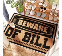 FZFN Zerbino per ingresso a molla, per esterni, con scritta "Beware of Bill", impermeabile, per ingresso esterno, lavabile, per bagno e picnic (50 x 80 cm)