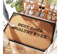 FZFN Zerbino per porta della cucina | Big Best Data Analyst Ever - Ingresso lavabile/Primavera - Zerbino in fibra di cocco naturale, ecologico, impermeabile, animali domestici e bagno buio (50 x 80 cm