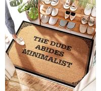 FZFN Zerbino per porta d'ingresso con monogramma | The Dude Abides Minimalist - Drum & High Traffic Area/Personalizzato - Tappeto per porta d'ingresso, ingresso interno, grande patio (40 x 60 cm)