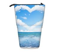 FZGGWYHL Astuccio telescopico espandibile a forma di cuore con stampa romantica spiaggia