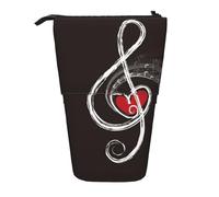 FZGGWYHL Astuccio telescopico espandibile con simboli musicali e scritta "Love"