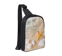 FZGGWYHL Beach Shell Starfish stampato petto bag doppia tasca diagonalmente Crossbody Bag