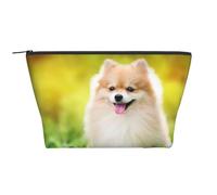 FZGGWYHL Beauty case da viaggio con stampa di un simpatico cucciolo di cane in Spring Park, Nero , Taglia unica, Organizer per borse