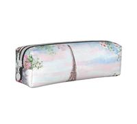 FZGGWYHL Bella Torre Eiffel Parigi stampato in pelle penna caso portatile cancelleria sacchetto di stoccaggio matita Pouch, bianco, Taglia unica, Portamonete