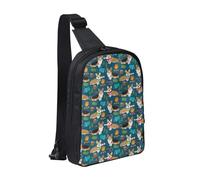 FZGGWYHL Borsa a tracolla con doppia tasca stampata Corgi