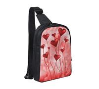 FZGGWYHL Borsa a tracolla con stampa astratta a forma di cuore con doppia tasca diagonale