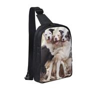 FZGGWYHL Borsa a tracolla con tasca doppia con stampa cane carino