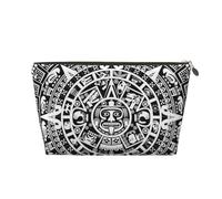 FZGGWYHL Borsa da viaggio in pelle stampata con calendario Maya End of The World, borsa da toeletta con cerniera, organizer da viaggio, Oro, Taglia unica
