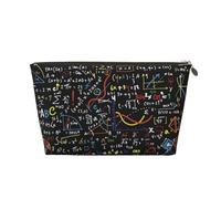FZGGWYHL Borsa da viaggio in pelle stampata con formula matematica, borsa per cosmetici con cerniera, organizer da viaggio, Oro, Taglia unica