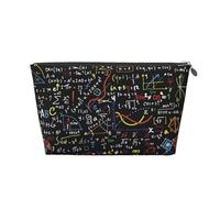 FZGGWYHL Borsa da viaggio in pelle stampata con formula matematica, borsa per cosmetici con cerniera, organizer da viaggio, Argento, Taglia unica