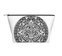 FZGGWYHL Borsa da viaggio per cosmetici con calendario Maya stampato Fine del mondo, Nero , Taglia unica, Organizer per borse