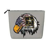 FZGGWYHL Borsa per il trucco in canapa finta stampata con aquila con bandiera americana dell'esercito americano, Nero , Taglia unica, Organizer per borse