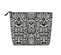 FZGGWYHL Borsa per il trucco in canapa finta stampata con pelle di serpente bianca nera, Nero , Taglia unica, Organizer per borse