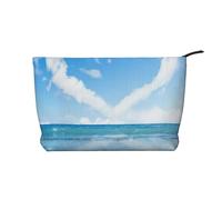 FZGGWYHL Borsa per il trucco in velluto a coste stampata romantica a forma di cuore, Nero , Taglia unica, Organizer per borse