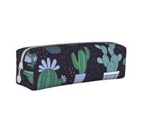 FZGGWYHL Cactus Pianta grassa stampato penna caso di cuoio portatile cancelleria sacchetto di stoccaggio matita Pouch, bianco, Taglia unica, Portamonete