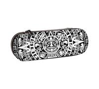 FZGGWYHL Calendario Maya Fine del Mondo Stampato Astuccio in Pelle Portamatite Portatile Cancelleria Pouch Storage Bag