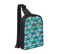 FZGGWYHL Carino Corgi Occhiali e Baffi stampato Borsa a tracolla doppia tasca diagonalmente