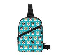 FZGGWYHL Carino Corgi Occhiali e baffi stampato Pacchetto petto diagonalmente Crossbody Bag