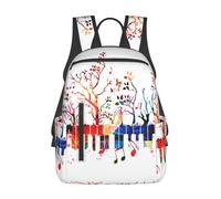 FZGGWYHL Colorato Tastiera Pianoforte Nota Musicale Stampato Zaino leggero Borsa da viaggio Zaino Casual