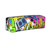 FZGGWYHL Colorful Spray Pattern Stampato Penna in Pelle Caso di cancelleria portatile sacchetto di stoccaggio Matita Pouch, bianco, Taglia unica, Portamonete