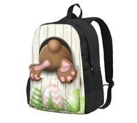 FZGGWYHL Easter Bunny Wooden Hole stampato zaino adulto borsa da viaggio Casual daypack