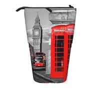 FZGGWYHL England UK Retro Londra telefono stampato matita telescopica portatile cancelleria sacchetto di stoccaggio