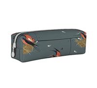FZGGWYHL Fienile rondine in grafite stampata cassa della penna di cuoio portatile cancelleria sacchetto di stoccaggio matita Pouch, bianco, Taglia unica, Portamonete