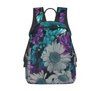 FZGGWYHL fiori viola e verde acqua stampati zaino leggero borsa da viaggio Zaino casual