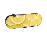 FZGGWYHL Giallo Limone Stampato Matita Astuccio Portatile Cancelleria Pouch Storage Bag