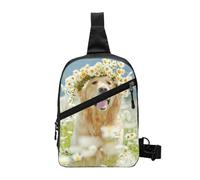 FZGGWYHL Golden Retriever Dog stampato petto pacchetto diagonalmente Crossbody Bag